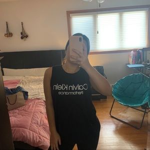 Black Calvin Klein workout tank top